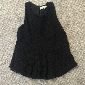 LOFT Black Sleeveless Peplum Tank Top